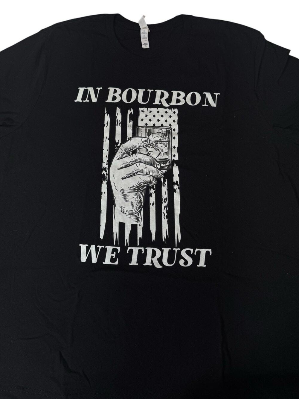 Bourbon T Shirt Mens 3XL Black Short Sleeve IN BOURBON WE TRUST